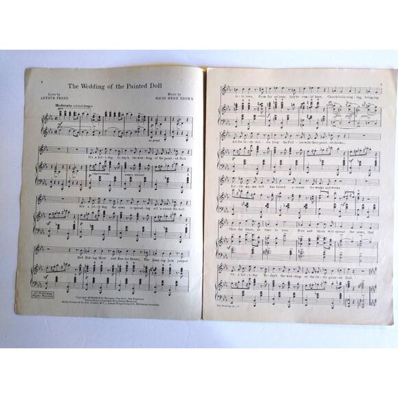 Sheet Music The Wedding Of The Painted Doll Arthur Freed Nacio Herb Brown 1929 - Picture 2 of 3